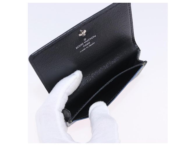 LOUIS VUITTON Epi Denim Anvelop Cult de Visit Card Case Blue M56723 Auth 203082A Azul - vista 10
