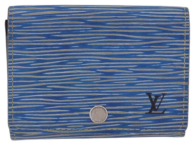 LOUIS VUITTON Epi Denim Anvelop Cult de Visit Card Case Blue M56723 Auth 203082A Azul - vista 13