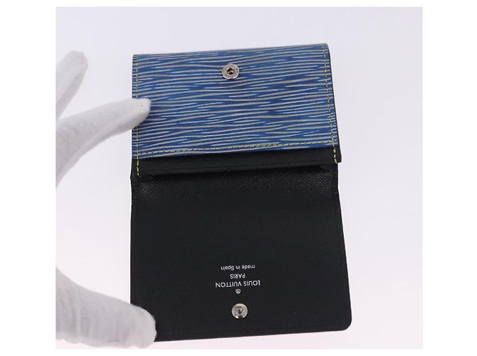 LOUIS VUITTON Epi Denim Anvelop Cult de Visit Card Case Blue M56723 Auth 203082A Azul - vista 17