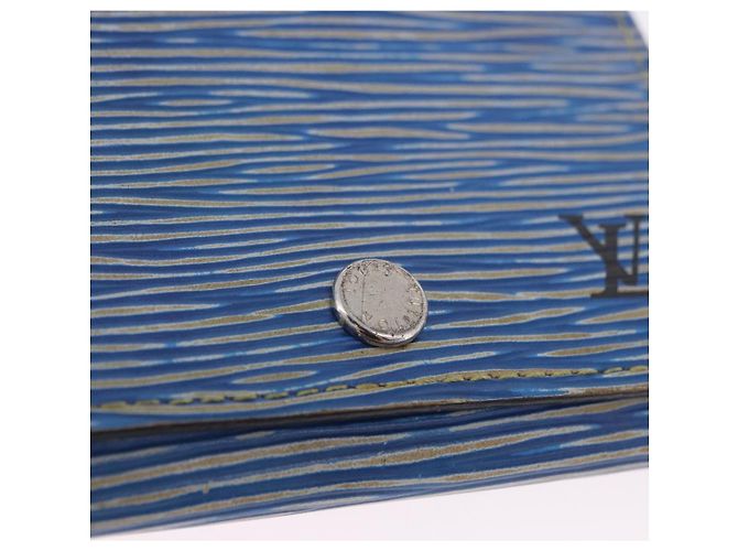 LOUIS VUITTON Epi Denim Anvelop Cult de Visit Card Case Blue M56723 Auth 203082A Azul - vista 8