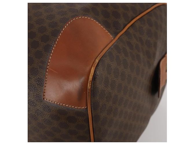 Céline Sac Boston CELINE Macadam Canvas PVC Cuir Marron Or Auth 199652A Doré - vue 10
