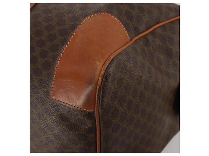 Céline Sac Boston CELINE Macadam Canvas PVC Cuir Marron Or Auth 199652A Doré - vue 12