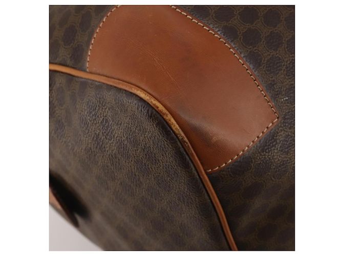 Céline Sac Boston CELINE Macadam Canvas PVC Cuir Marron Or Auth 199652A Doré - vue 13