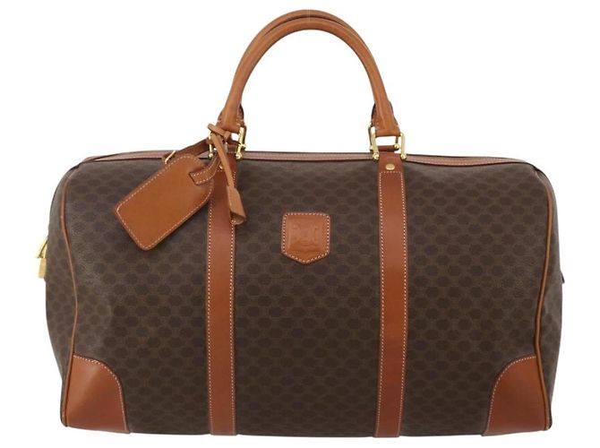 Céline Sac Boston CELINE Macadam Canvas PVC Cuir Marron Or Auth 199652A Doré - vue 2