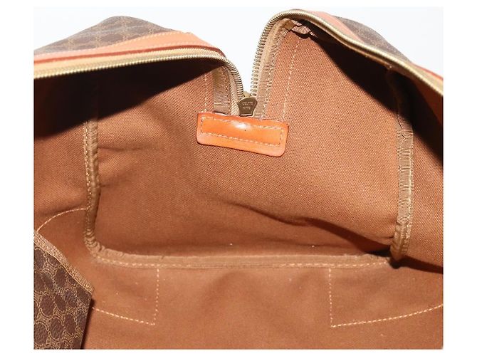 Céline Sac Boston CELINE Macadam Canvas PVC Cuir Marron Or Auth 199652A Doré - vue 21