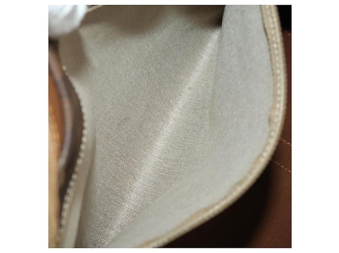 Céline Sac Boston CELINE Macadam Canvas PVC Cuir Marron Or Auth 199652A Doré - vue 23