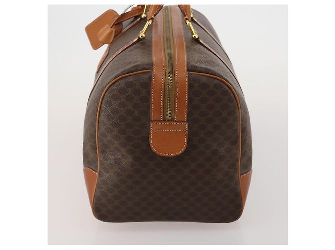 Céline Sac Boston CELINE Macadam Canvas PVC Cuir Marron Or Auth 199652A Doré - vue 4