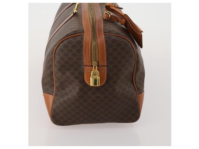 Céline Sac Boston CELINE Macadam Canvas PVC Cuir Marron Or Auth 199652A Doré - vue 5