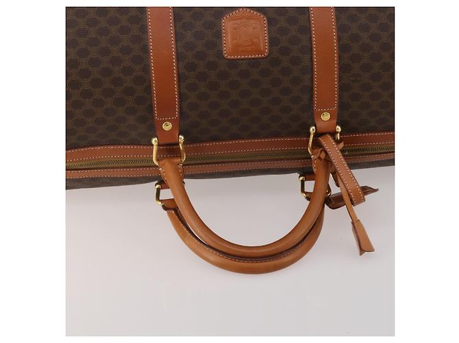 Céline Sac Boston CELINE Macadam Canvas PVC Cuir Marron Or Auth 199652A Doré - vue 7
