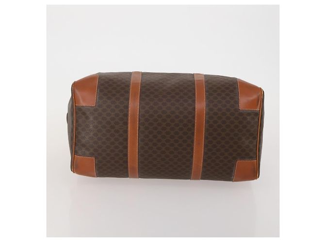Céline Sac Boston CELINE Macadam Canvas PVC Cuir Marron Or Auth 199652A Doré - vue 9
