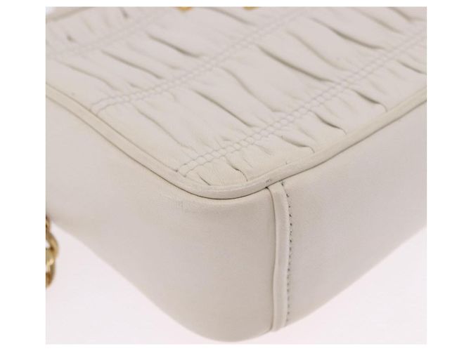 Borsa a tracolla PRADA con catena raccolta in pelle White Gold Auth 200485V Bianco D'oro - vista 10