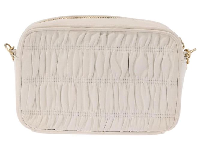 Borsa a tracolla PRADA con catena raccolta in pelle White Gold Auth 200485V Bianco D'oro - vista 3