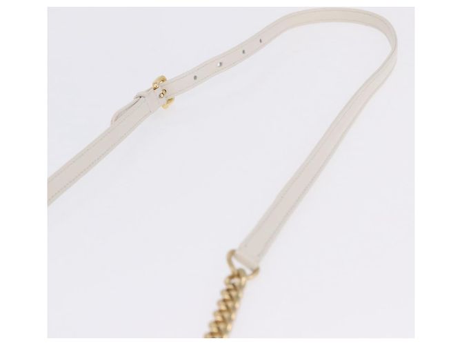 Borsa a tracolla PRADA con catena raccolta in pelle White Gold Auth 200485V Bianco D'oro - vista 8