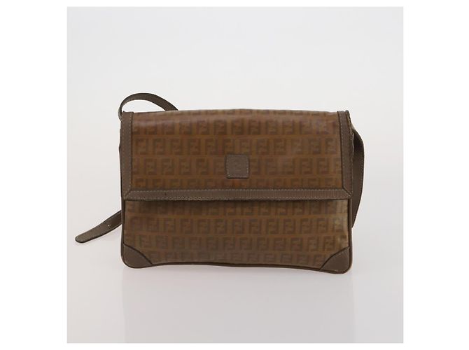 Borsa a mano FENDI Zucchino Borsa a tracolla PVC Set da 2 Marrone Tono Oro Auth ti4032 - vista 10