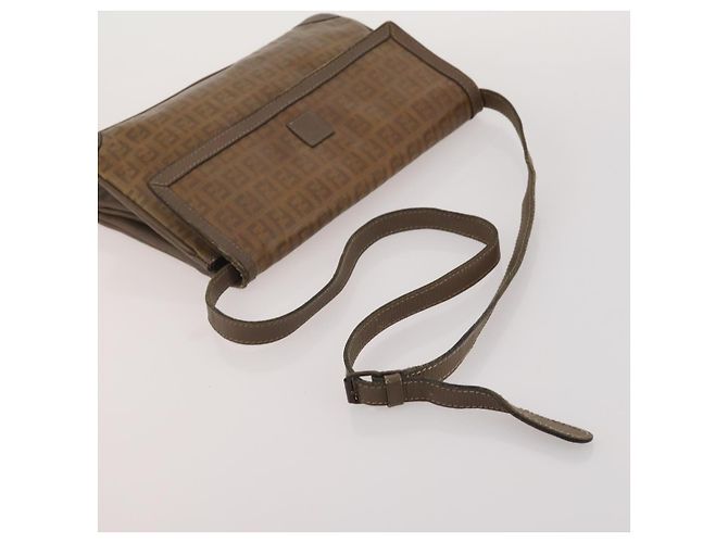 Borsa a mano FENDI Zucchino Borsa a tracolla PVC Set da 2 Marrone Tono Oro Auth ti4032 - vista 13
