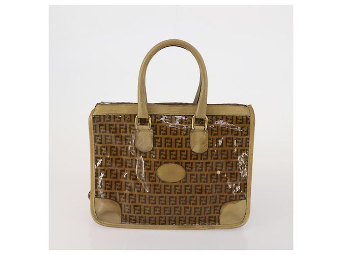 Borsa a mano FENDI Zucchino Borsa a tracolla PVC Set da 2 Marrone Tono Oro Auth ti4032 - vista 2
