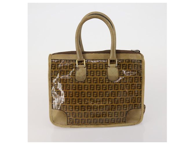 Borsa a mano FENDI Zucchino Borsa a tracolla PVC Set da 2 Marrone Tono Oro Auth ti4032 - vista 3