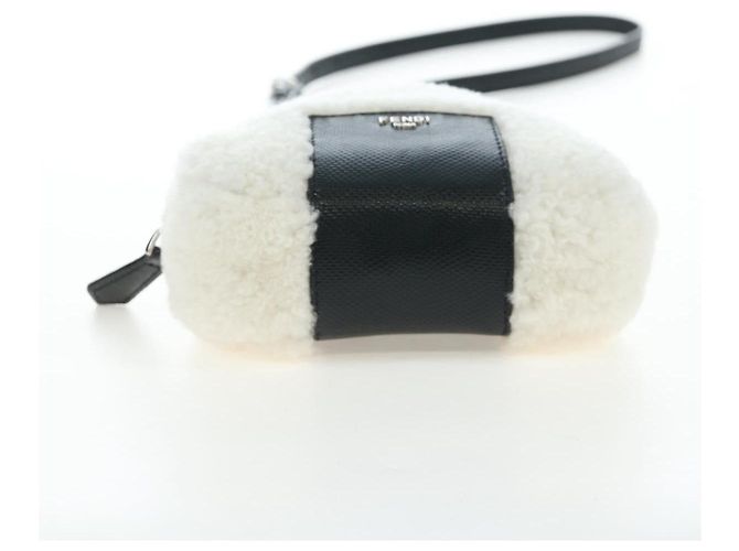 Borsa a tracolla FENDI Rice Ball Bore White Black 7AS240 Auth 202864SAM Nero Bianco - vista 11