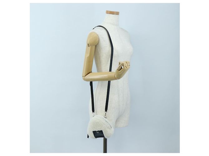 Borsa a tracolla FENDI Rice Ball Bore White Black 7AS240 Auth 202864SAM Nero Bianco - vista 23