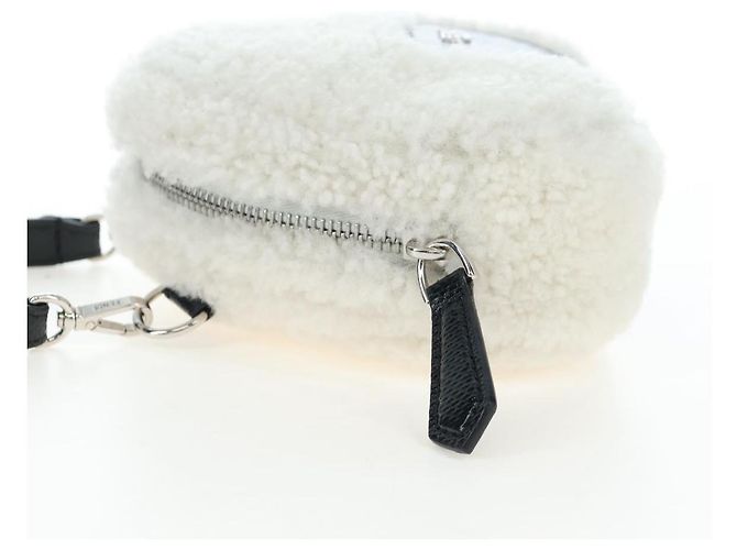 Borsa a tracolla FENDI Rice Ball Bore White Black 7AS240 Auth 202864SAM Nero Bianco - vista 4
