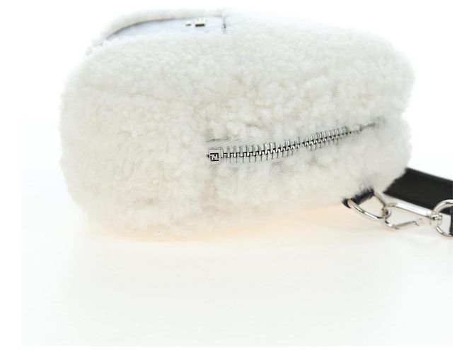 Borsa a tracolla FENDI Rice Ball Bore White Black 7AS240 Auth 202864SAM Nero Bianco - vista 5