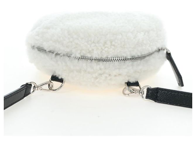 Borsa a tracolla FENDI Rice Ball Bore White Black 7AS240 Auth 202864SAM Nero Bianco - vista 6
