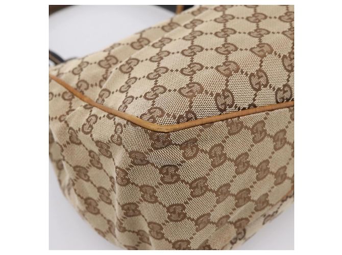 Borsa a mano GUCCI GG Canvas con manico in legno Canvas Beige 106494 Auth 200679V - vista 11