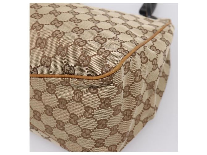 Borsa a mano GUCCI GG Canvas con manico in legno Canvas Beige 106494 Auth 200679V - vista 12
