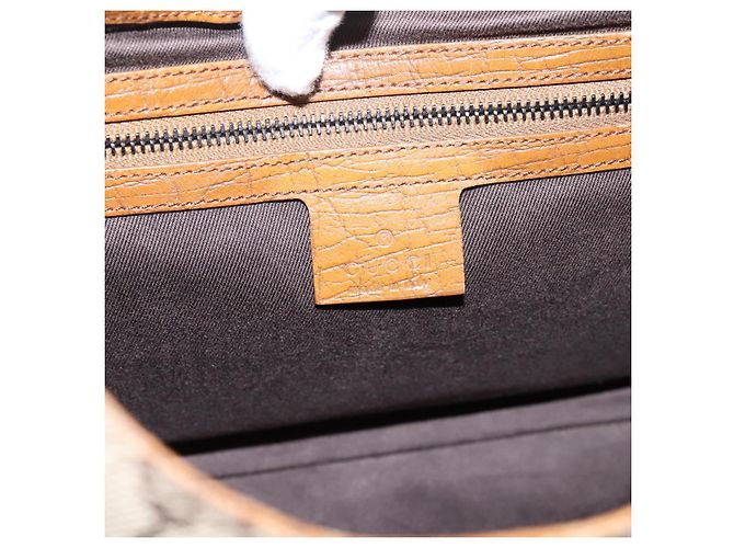Borsa a mano GUCCI GG Canvas con manico in legno Canvas Beige 106494 Auth 200679V - vista 15