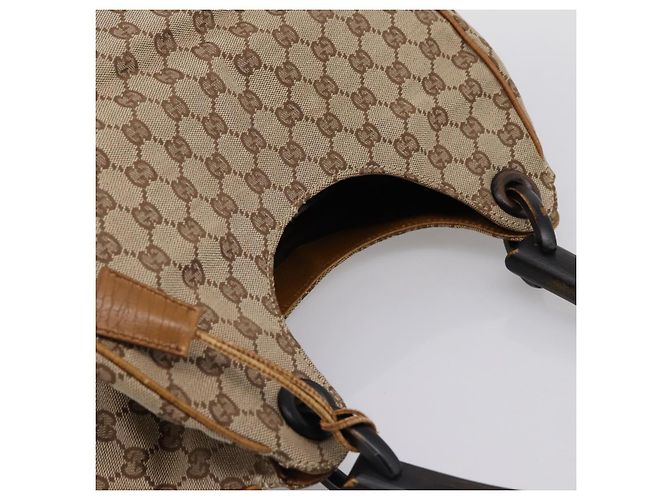 Borsa a mano GUCCI GG Canvas con manico in legno Canvas Beige 106494 Auth 200679V - vista 6