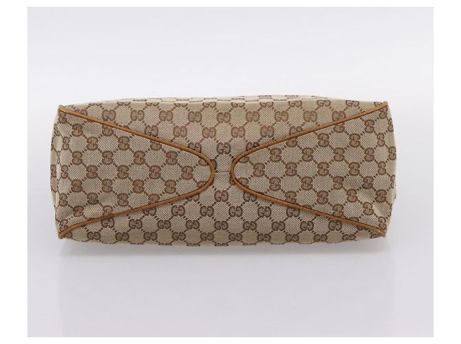 Borsa a mano GUCCI GG Canvas con manico in legno Canvas Beige 106494 Auth 200679V - vista 9