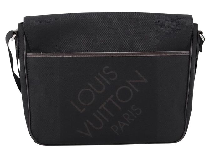 LOUIS VUITTON Damier Geant Petit Message Shoulder Bag Black M93618 Auth ka6081 Noir - vue 2