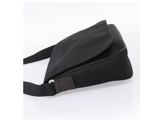 LOUIS VUITTON Damier Geant Petit Message Shoulder Bag Black M93618 Auth ka6081 Noir - vue 3