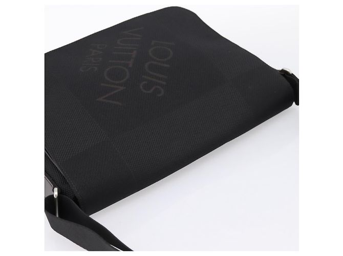 LOUIS VUITTON Damier Geant Petit Message Shoulder Bag Black M93618 Auth ka6081 Noir - vue 6