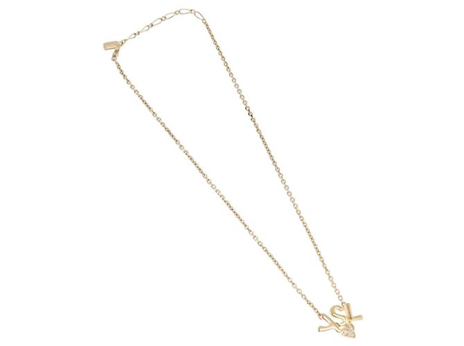 Autre Marque Collana SAINT LAURENT Metallo Tono Oro Auth SW2844V - vista 2