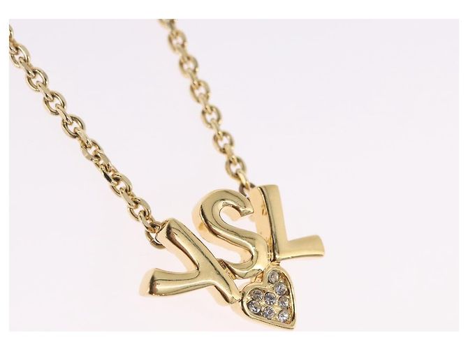 Autre Marque Collana SAINT LAURENT Metallo Tono Oro Auth SW2844V - vista 3