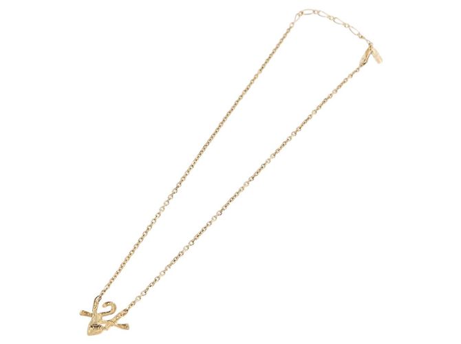 Autre Marque Collana SAINT LAURENT Metallo Tono Oro Auth SW2844V - vista 8