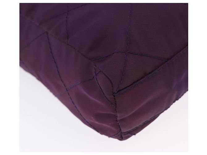 Borsa a tracolla con catena PRADA Nylon Viola Oro Auth 200535 D'oro Porpora - vista 11