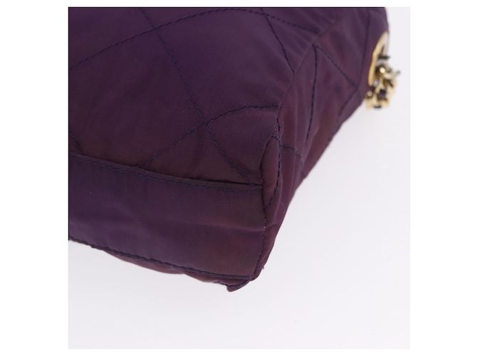 Borsa a tracolla con catena PRADA Nylon Viola Oro Auth 200535 D'oro Porpora - vista 12
