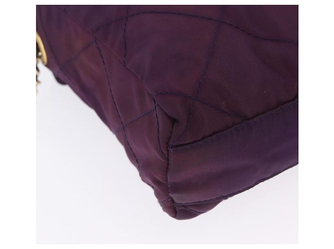 Borsa a tracolla con catena PRADA Nylon Viola Oro Auth 200535 D'oro Porpora - vista 13