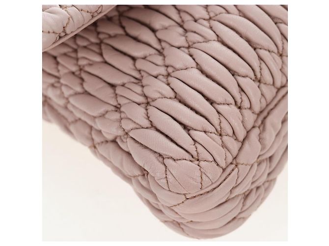 Borsa Miu Miu Nappa Crystal Matelassé in pelle 3way Rosa Argento Auth 203264M - vista 19