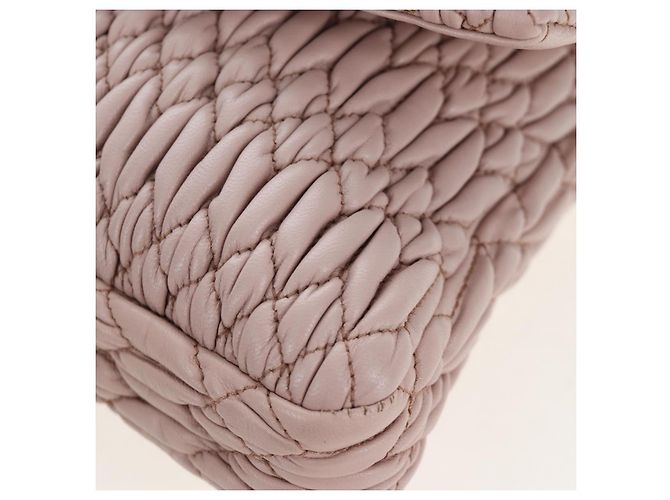 Borsa Miu Miu Nappa Crystal Matelassé in pelle 3way Rosa Argento Auth 203264M - vista 20