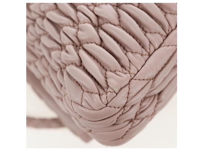Borsa Miu Miu Nappa Crystal Matelassé in pelle 3way Rosa Argento Auth 203264M - vista 21
