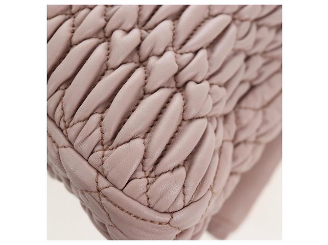 Borsa Miu Miu Nappa Crystal Matelassé in pelle 3way Rosa Argento Auth 203264M - vista 22
