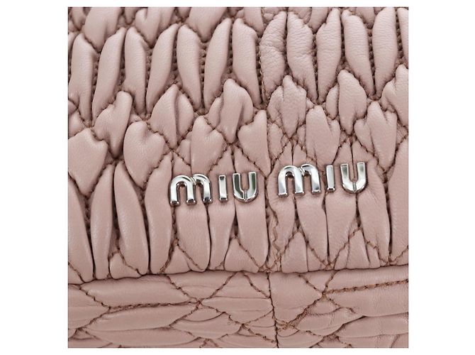 Borsa Miu Miu Nappa Crystal Matelassé in pelle 3way Rosa Argento Auth 203264M - vista 23