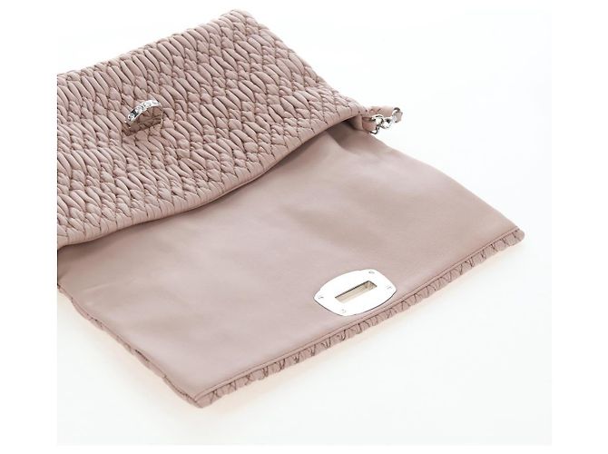 Borsa Miu Miu Nappa Crystal Matelassé in pelle 3way Rosa Argento Auth 203264M - vista 26