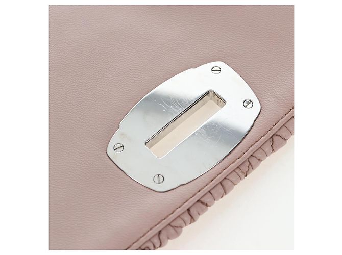 Borsa Miu Miu Nappa Crystal Matelassé in pelle 3way Rosa Argento Auth 203264M - vista 27