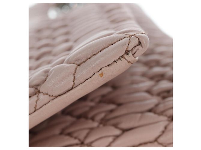 Borsa Miu Miu Nappa Crystal Matelassé in pelle 3way Rosa Argento Auth 203264M - vista 4
