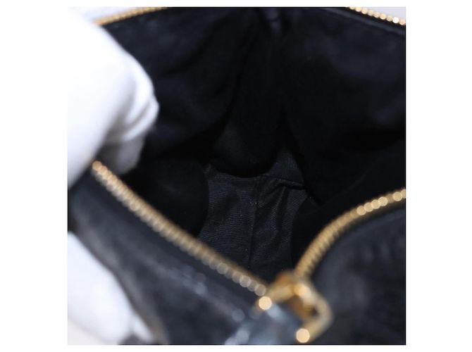 Borsa a tracolla Miu Miu Vitellolux Black Gold Auth 202971V Nero D'oro - vista 21