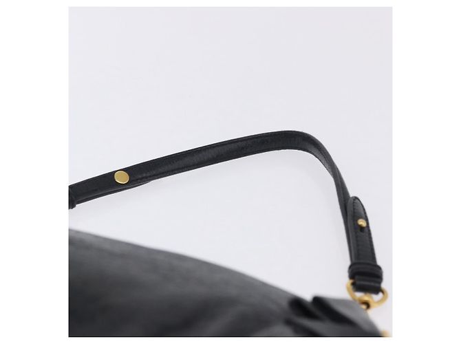 Borsa a tracolla Miu Miu Vitellolux Black Gold Auth 202971V Nero D'oro - vista 8
